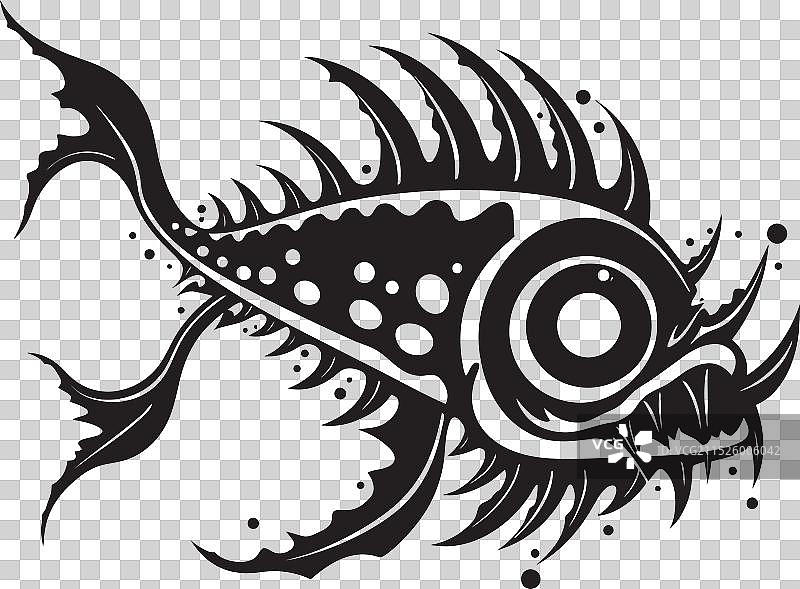 邪恶的琵琶鱼徽章图片素材