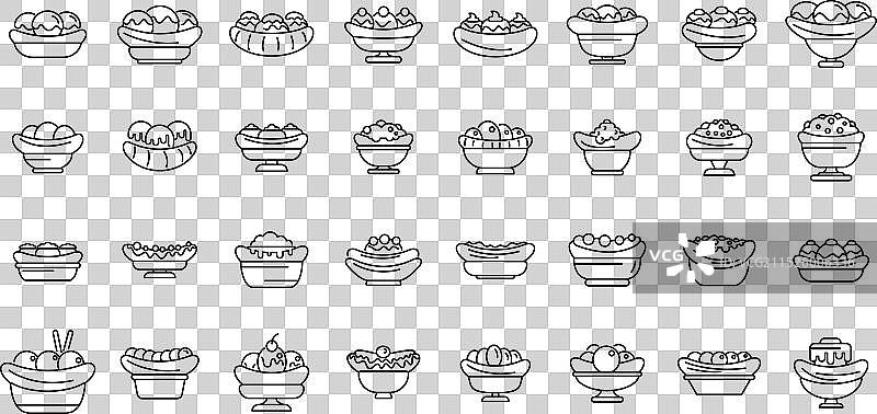 香蕉船图标轮廓奶油图片素材