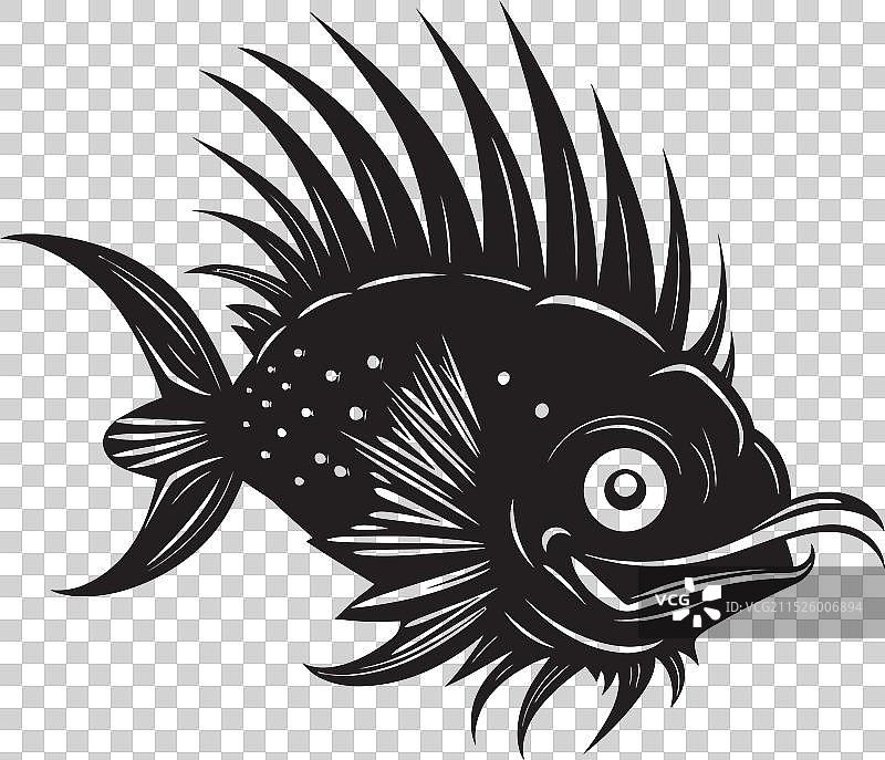 恶魔般的守护者邪恶琵琶鱼标志图片素材