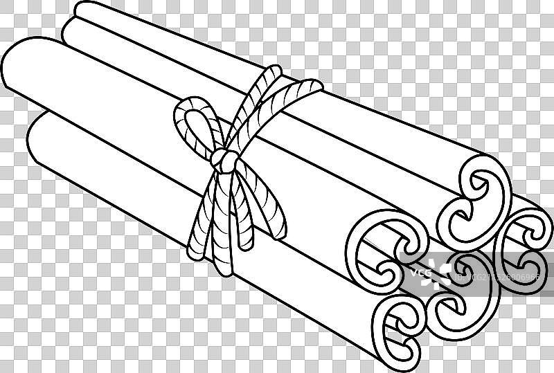 白色背景上的肉桂棒香料图片素材