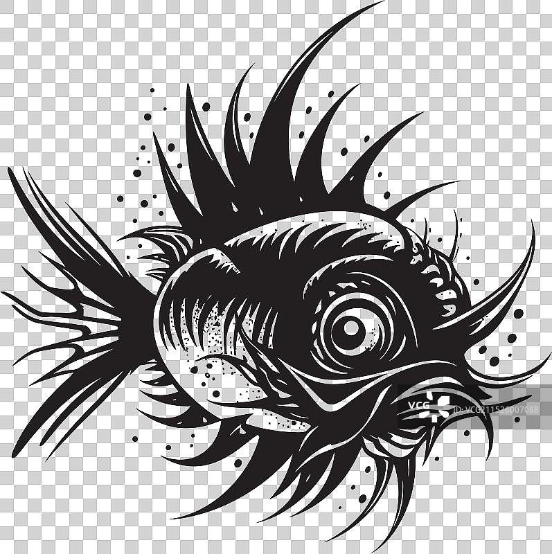 深海刺客：尖角琵琶鱼标志图片素材