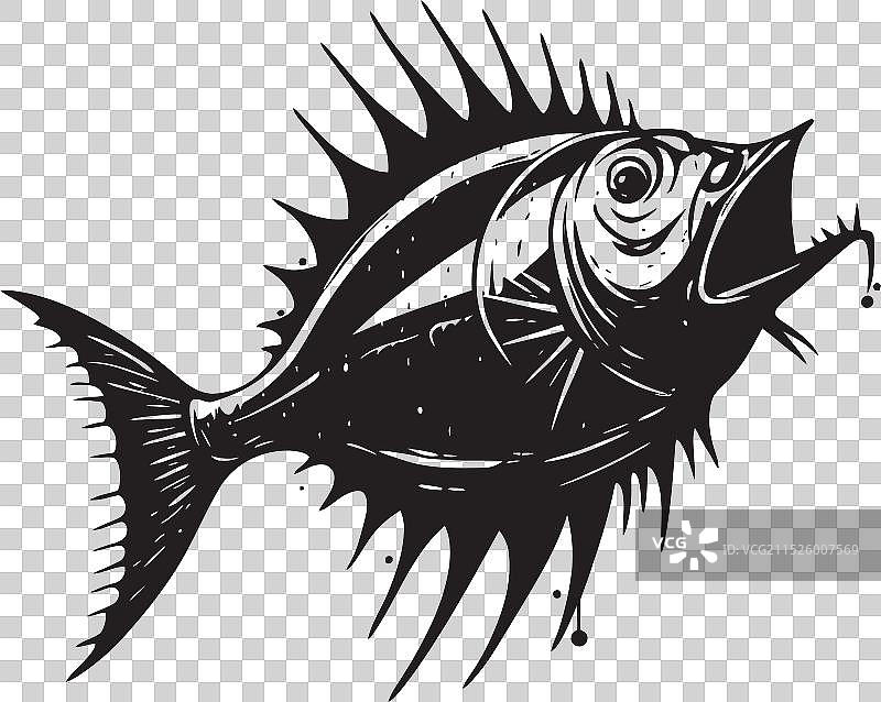 魔鬼般的深处邪恶的琵琶鱼象征险恶图片素材