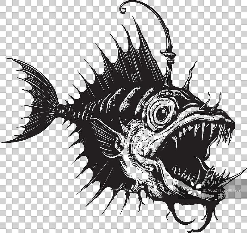 邪恶的安康鱼标志图片素材