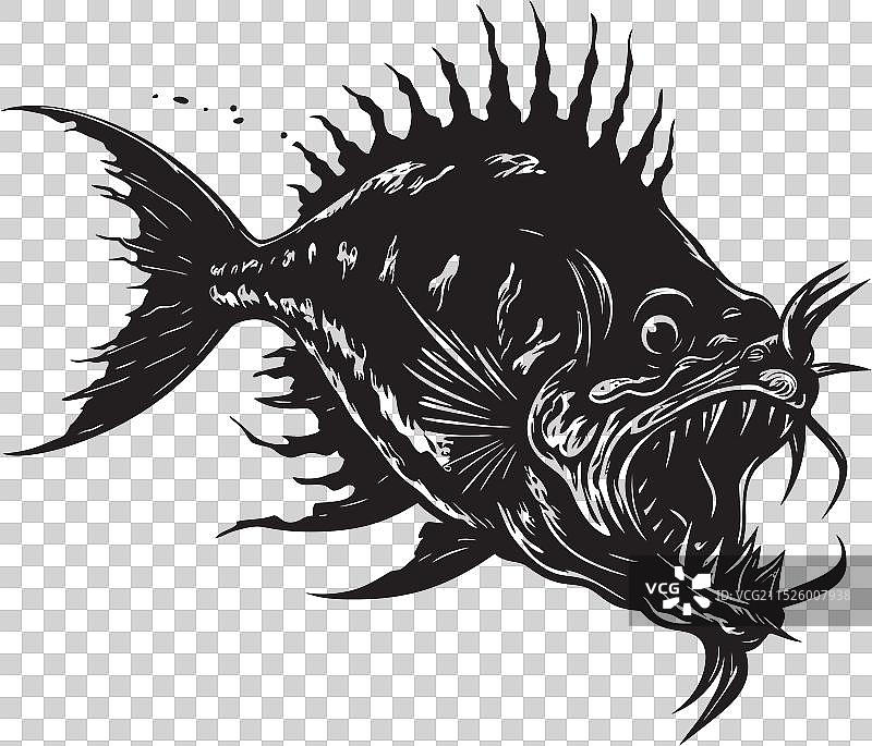 邪恶的安康鱼象征图片素材