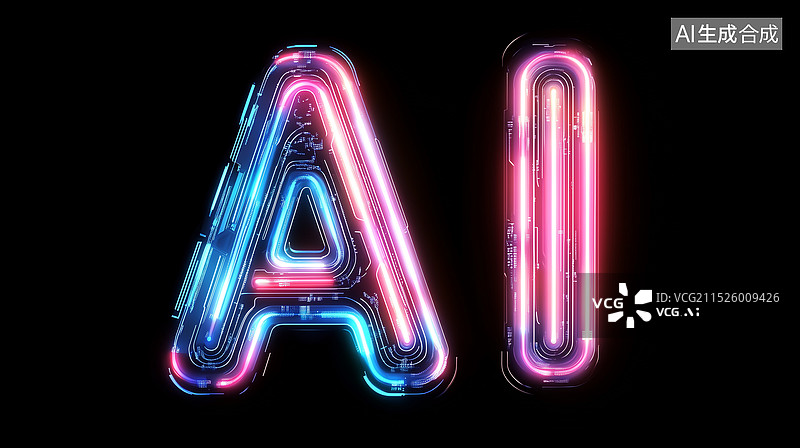 【AI数字艺术】AI人工智能科技概念插图图片素材