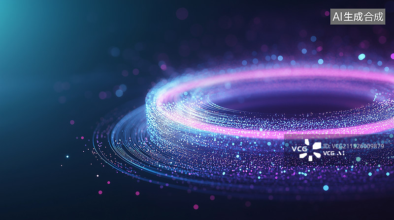 【AI数字艺术】圆形抽象光粒子抽象背景图片素材