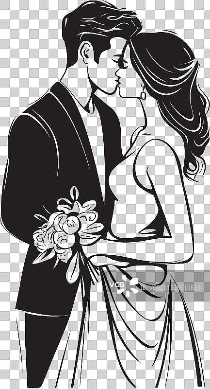 纯洁的拥抱，婚礼爱情鸟的别致奉献图片素材