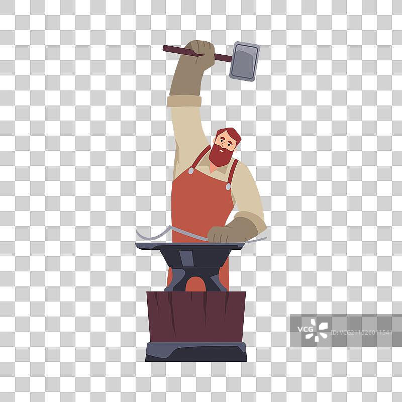 中世纪铁匠与铁砧图片素材