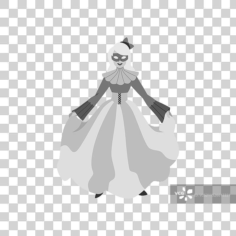 身着威尼斯狂欢节服装的女人图片素材