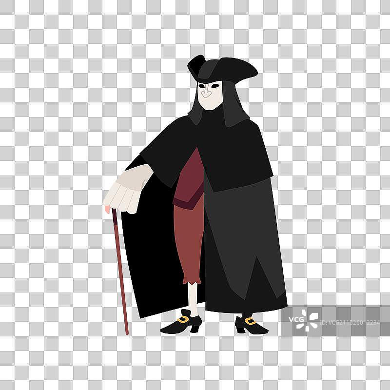 威尼斯狂欢节：身着传统服饰的男人图片素材