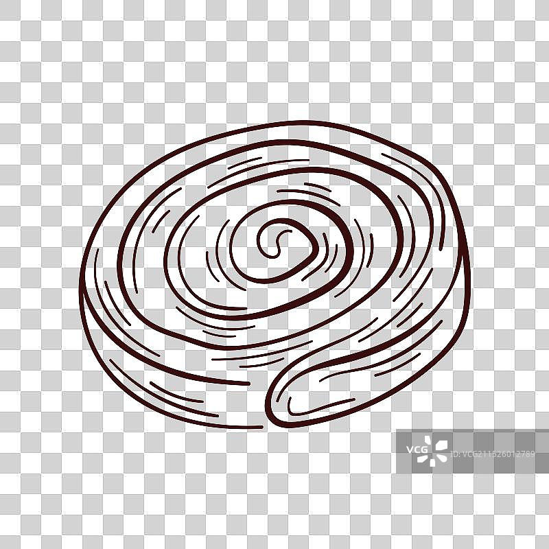 线稿风格肉桂卷logo，香甜漩涡图片素材