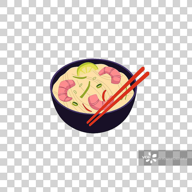 带筷子的碗装面条图标图片素材