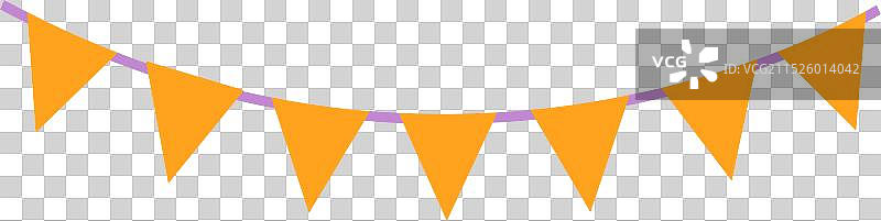 派对装饰用的悬挂橙色旗帜串图片素材