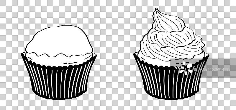 卡通松饼和纸杯蛋糕图片素材