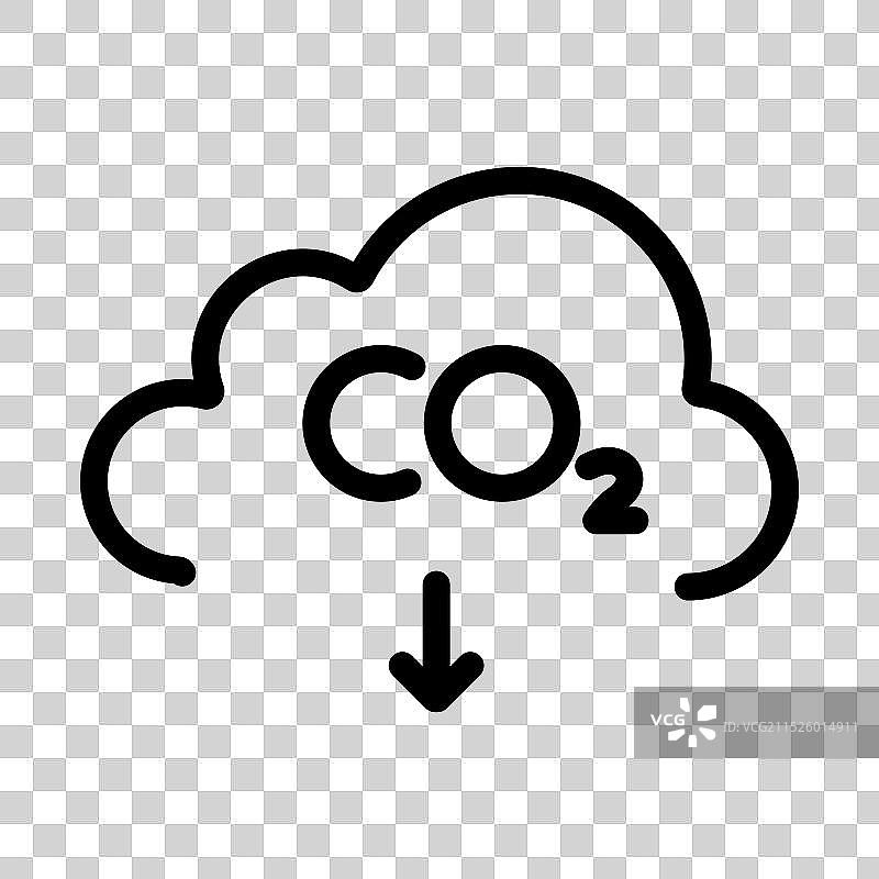 填充和轮廓二氧化碳减排图标设计图片素材