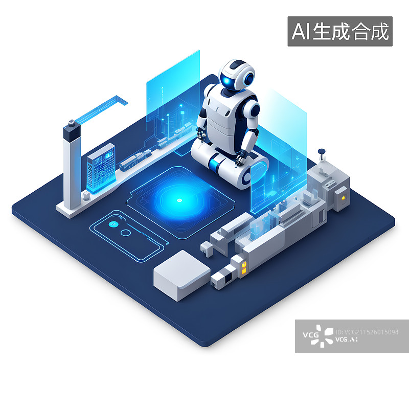 【AI数字艺术】白色背景下计算机设备的高角度视图图片素材