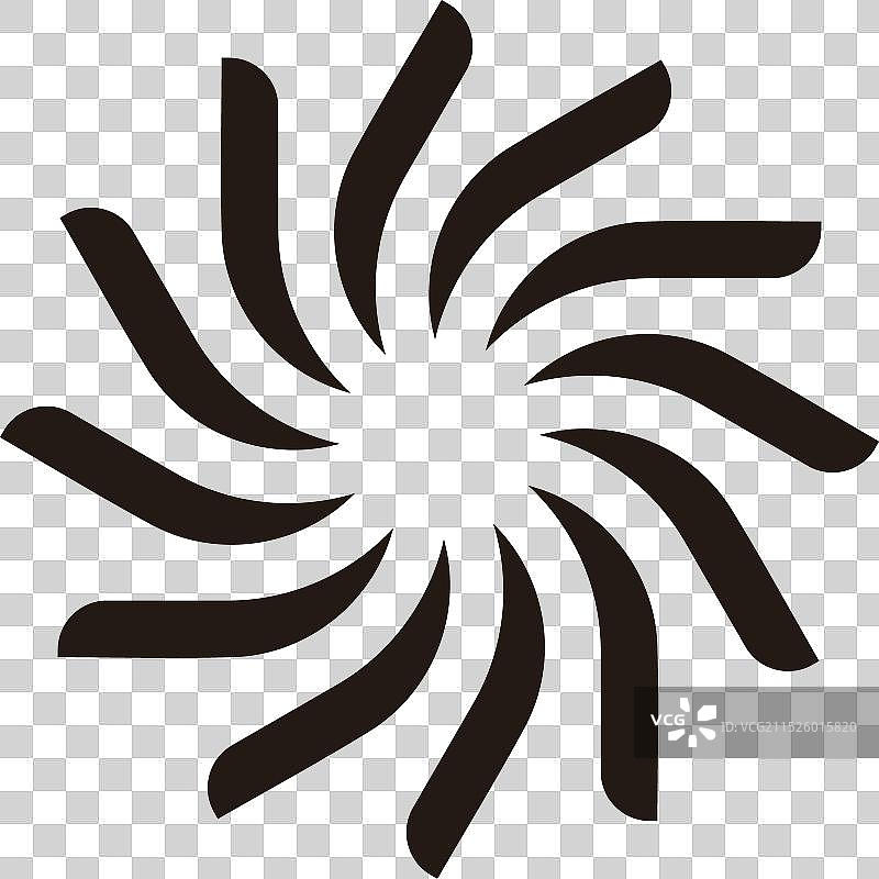 简洁弯曲螺旋太阳几何符号图片素材
