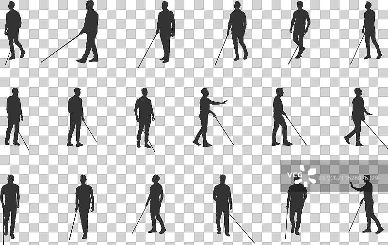 盲人行走SVG矢量图图片素材