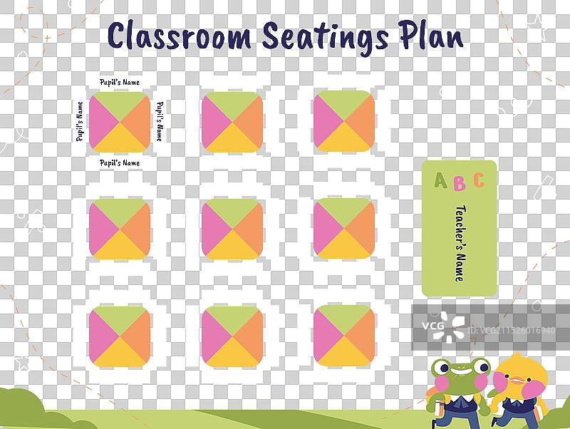 儿童课堂座位表图图片素材