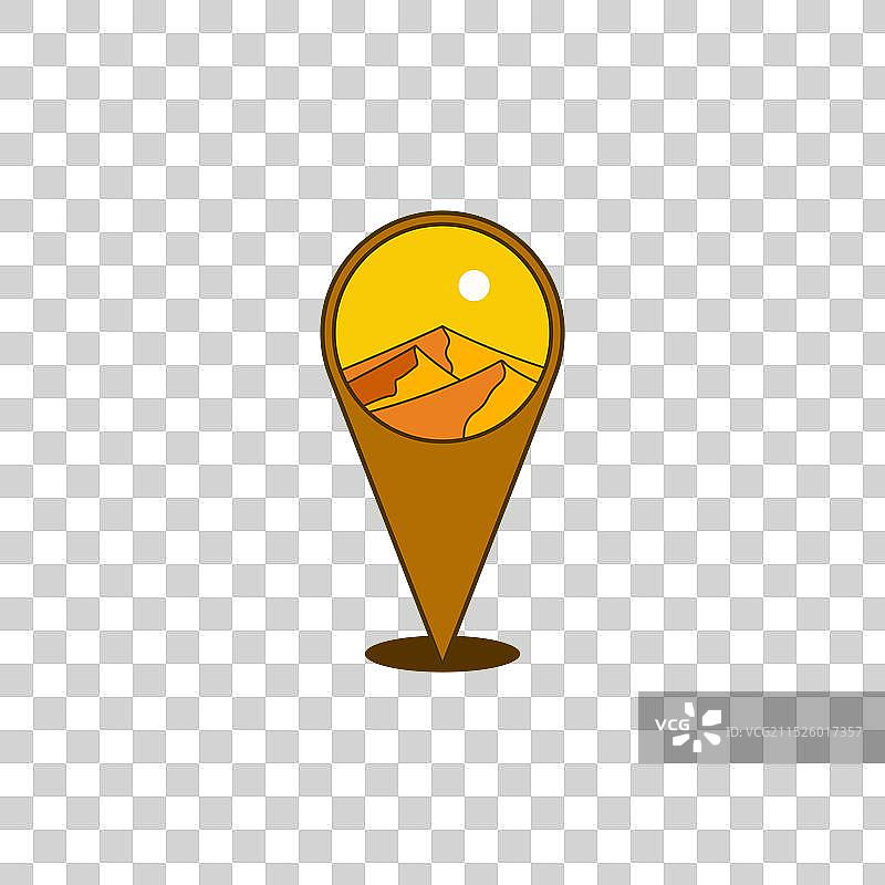 户外地图Logo设计：山地与沙漠图片素材