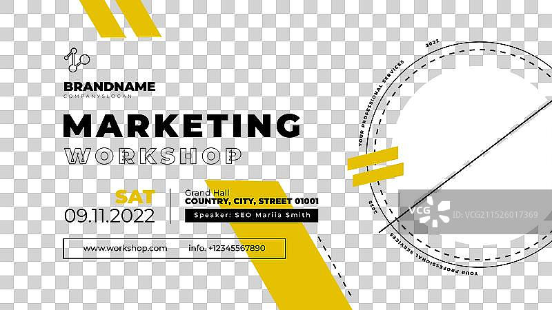 扁平风格商务研讨会YouTube缩略图图片素材