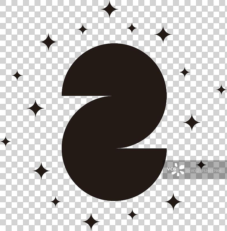 闪耀几何符号简约数字2标志图片素材