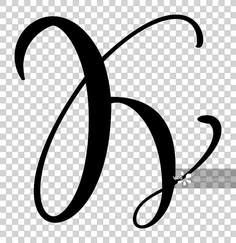 手绘书法字母K图片素材