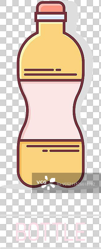 漫画风格塑料苏打水瓶图标图片素材