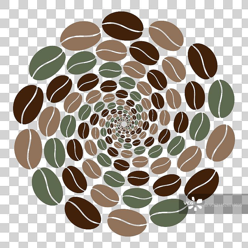 彩色咖啡豆抽象圆形图片素材
