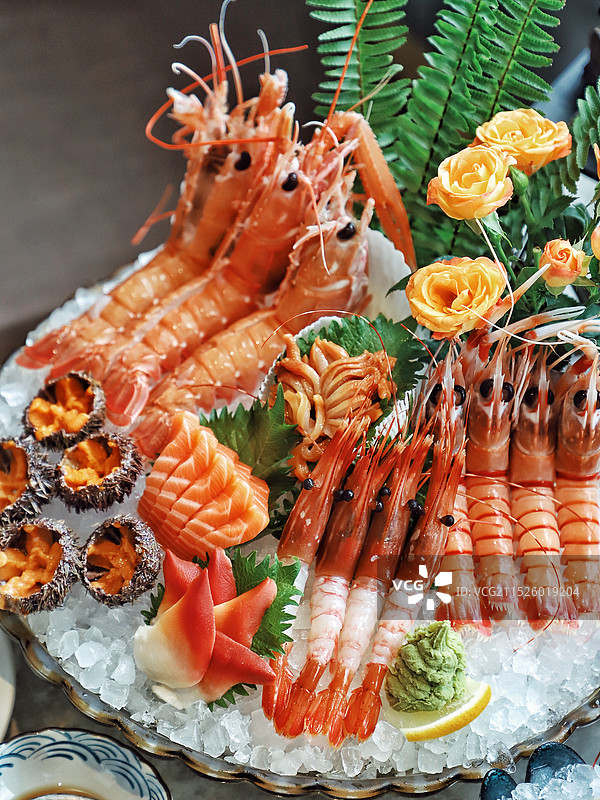 海鲜拼盘特写图片素材