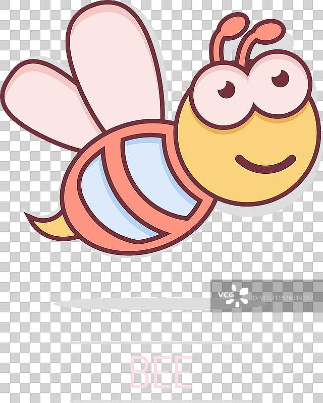 卡通蜜蜂图标（漫画风格）图片素材