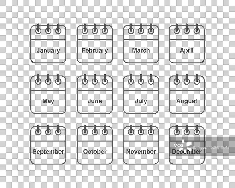 每日、每月、每年日历图标合集图片素材