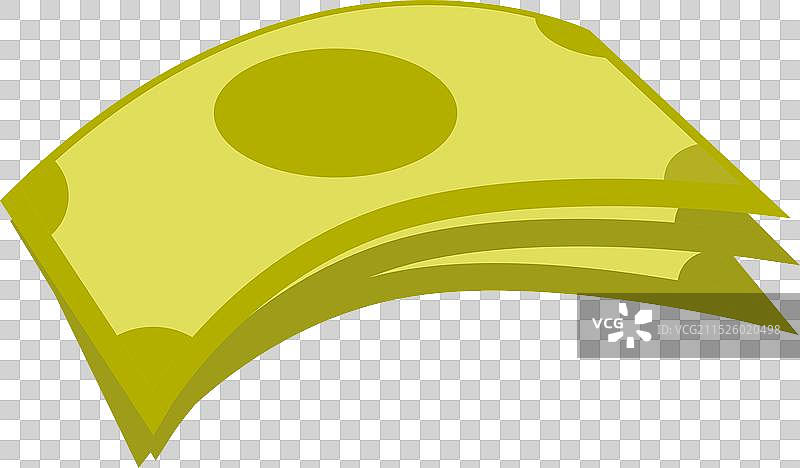 白色背景上飞舞的三张纸币图片素材