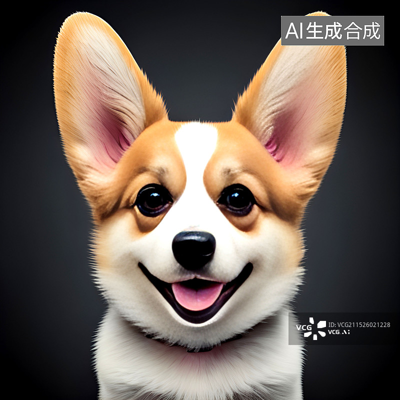 【AI数字艺术】宠物小狗的特写镜头图片素材