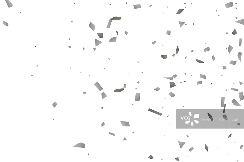 白色背景上的银色闪光五彩纸屑图片素材