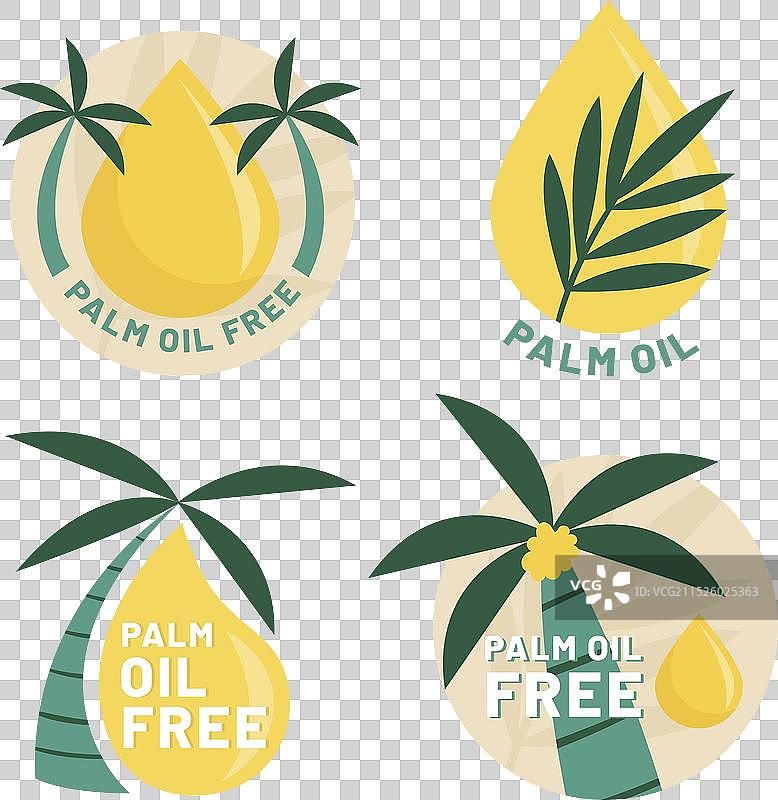 棕榈油标志套装图片素材