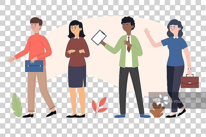 扁平风格的有机商业人士图片素材