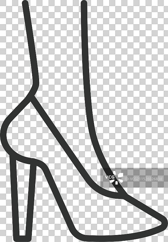 高跟鞋线条设计时尚图标图片素材