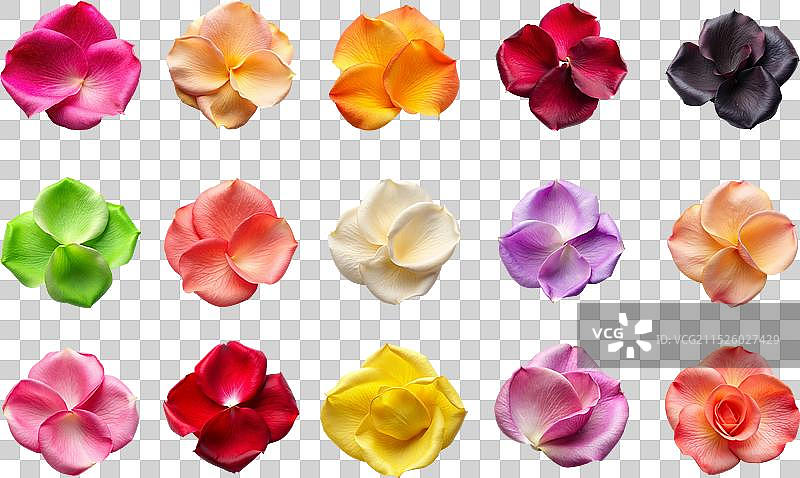 鲜艳色彩玫瑰花瓣艺术图片素材