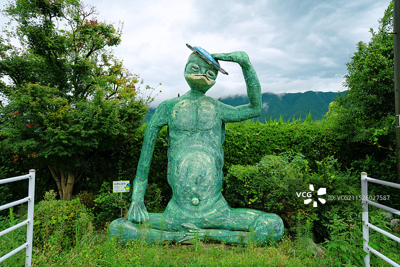 日本九州福冈县久留米市河童车站（田主丸站）旅游景区乡村美景！图片素材
