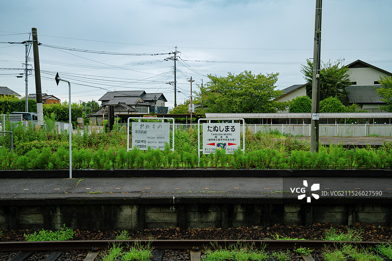 日本九州福冈县久留米市河童车站（田主丸站）旅游景区乡村美景！图片素材