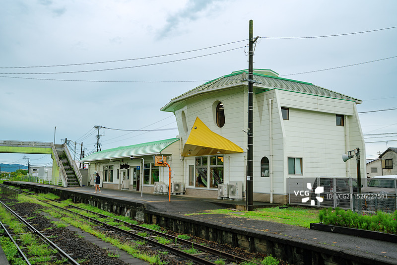 日本九州福冈县久留米市河童车站（田主丸站）旅游景区乡村美景！图片素材