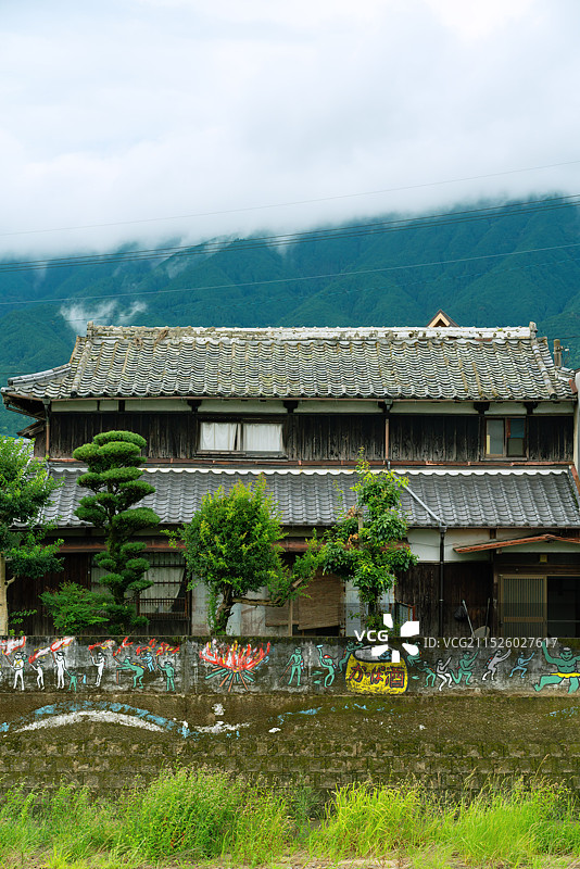 日本九州福冈县久留米市河童车站（田主丸站）旅游景区乡村美景！图片素材