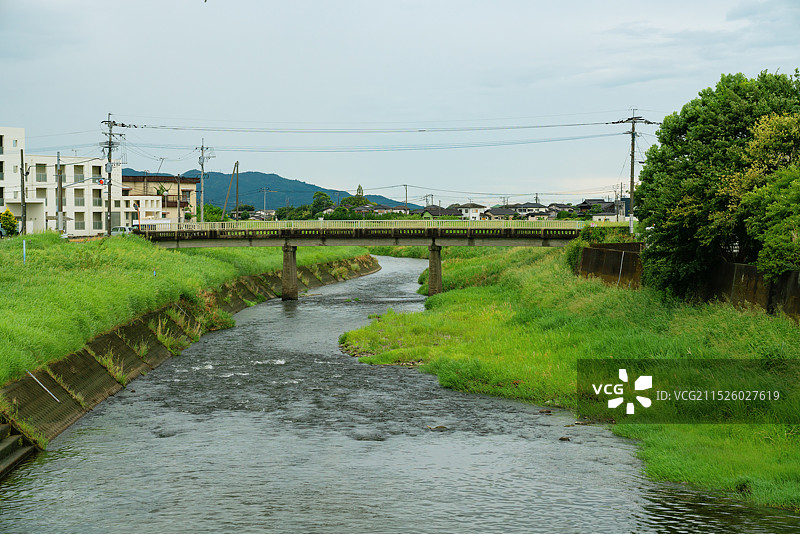 日本九州福冈县久留米市河童车站（田主丸站）旅游景区乡村美景！图片素材