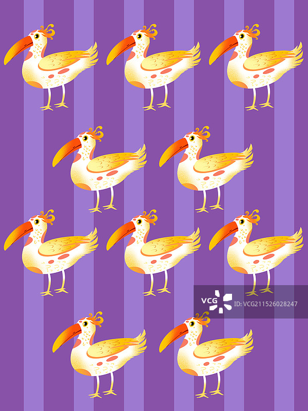 长嘴鸟插画图案图片素材