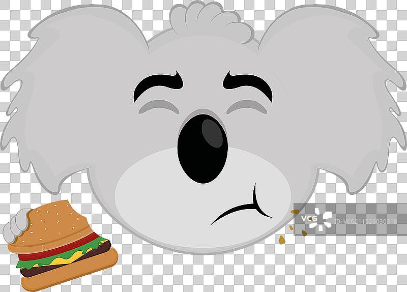 卡通考拉吃汉堡图片素材