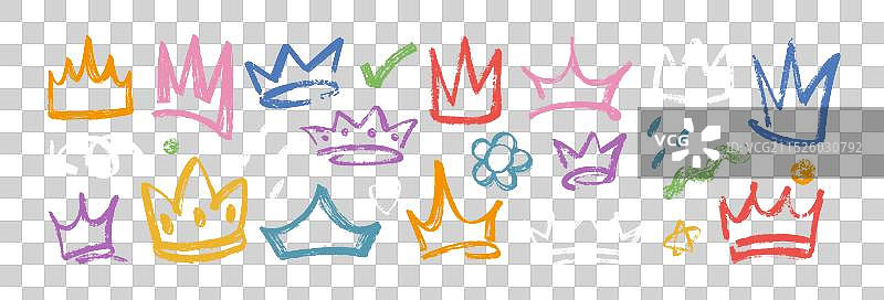 画笔纹理国王皇冠颜色合集图片素材