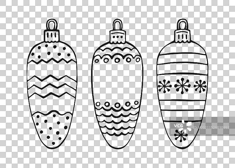 圣诞节装饰球 isolated合集图片素材