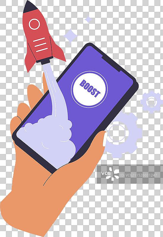 扁平风格加速智能手机性能设计图片素材