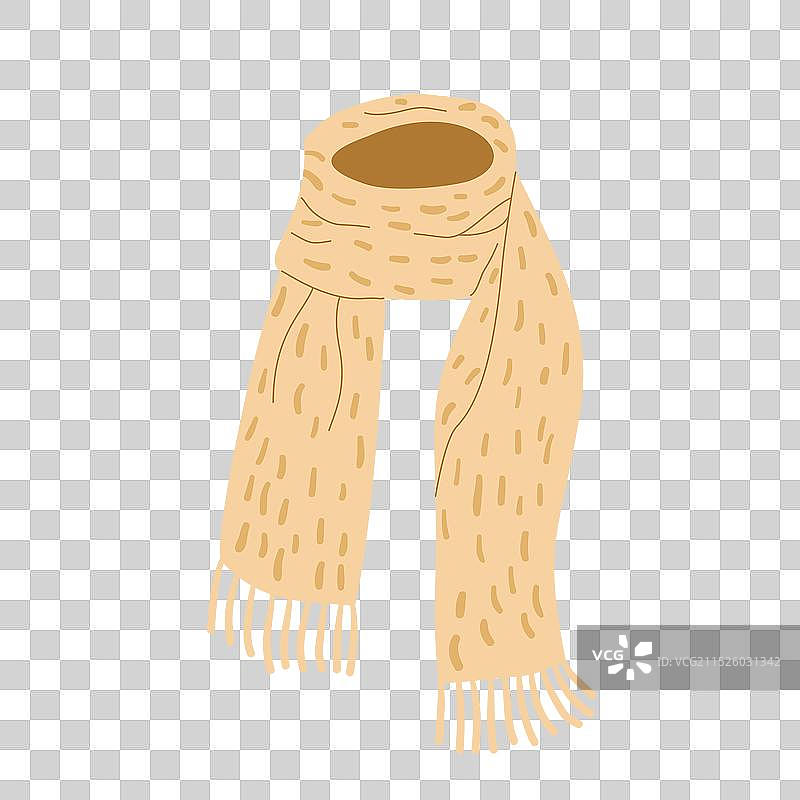 白色背景上的温暖舒适围巾图片素材